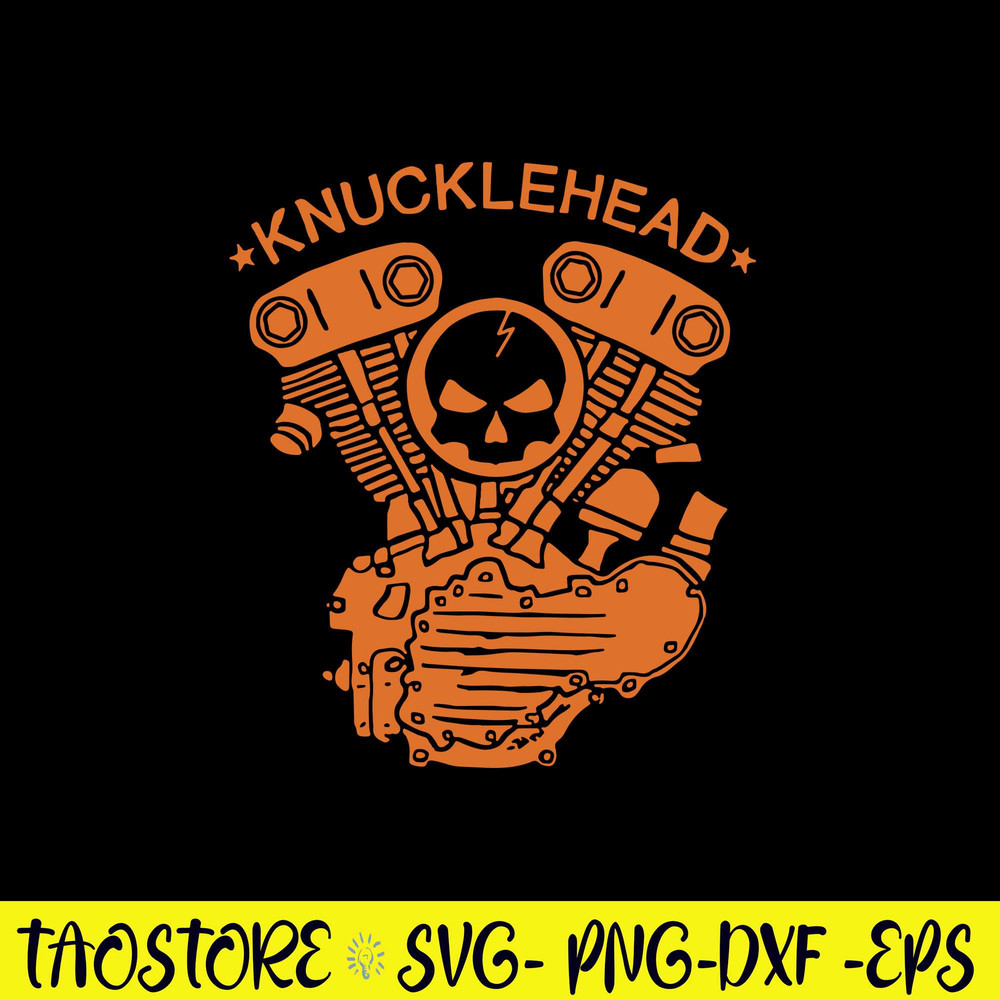 Knucklehead Motorcycle Engine Svg, Skull Motorcycle Svg, Png Dxf Eps File.jpg