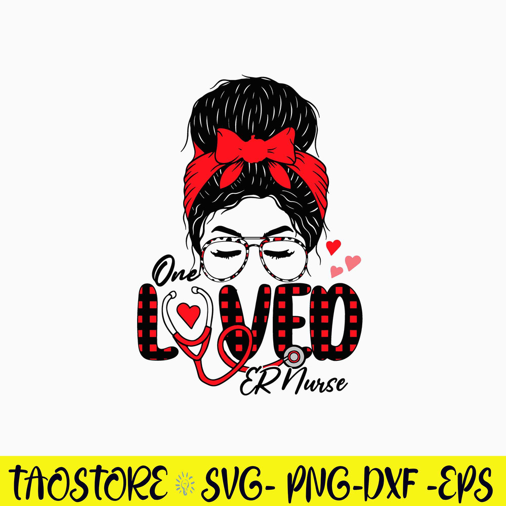 Leopard Messy Bun One Loved Nursing Svg, One Love Or Nurse Svg, Png Dxf Eps File.jpg
