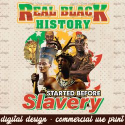 Real Black History Didn't Start With Slavery Quote PNG JPEG, Black Woman, Religious God, Afro Hair, Gold Glitter, Direct