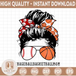 Basketball Mom,digital download, mom life png sublimation design download, messy bun png, mom glasses PNG