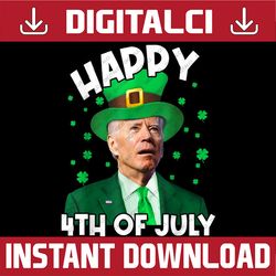 happy 4th of july biden leprechaun shamrock st patrick's day png sublimation designs