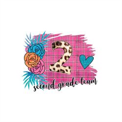 second grade team png sublimation, 2 number leopard png