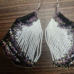 large dangling earrings huichol beaded earrings beaded earrings aztec earrings tribal earrings statement earrings