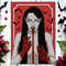 Gothic horror art print with Vampire by Anastasia in red