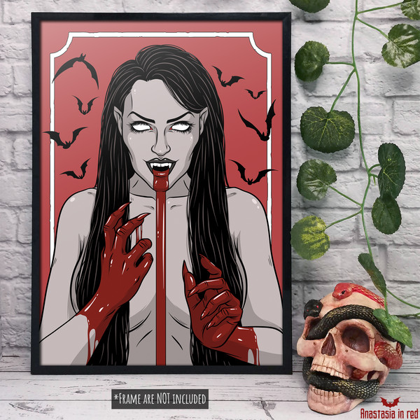 Gothic horror Vampire art print