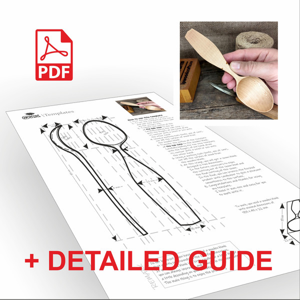 Printable PDF template of universal wooden spoon