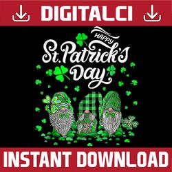 happy st patrick's day three gnomes shamrock essential png sublimation designs