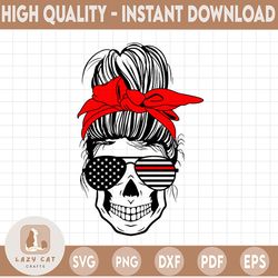 Skull Fireman Wife SVG, Messy Bun, Firefighters Support, Svg Png Printable, Sublimated Printing, Digital Print