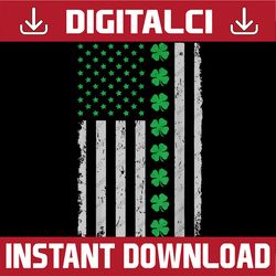 vintage irish shamrock flag st. patrick's day png sublimation designs