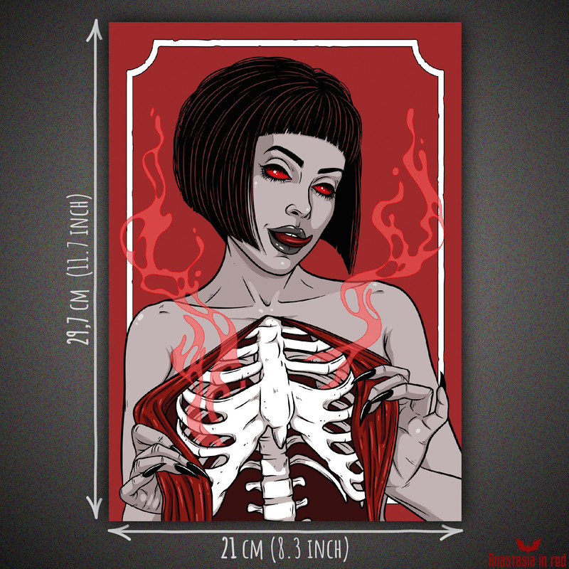 Beautiful skeleton girl poster