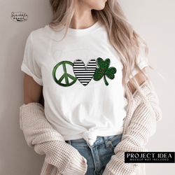 St Patricks Day Peace Love Sublimation PNG Design