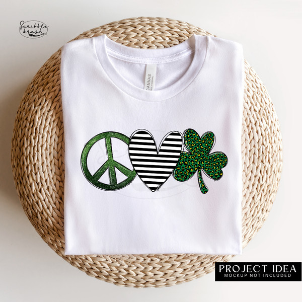 St Pattys Peace love shirt mockup.png