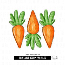 Watercolour Easter Carrots Sublimation PNG Design