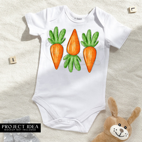 Watercolour Easter Carrots Sublimation png Onesie Mockup.png