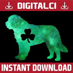 dog mom dog lover st patrick's day saint bernard mom png sublimation designs