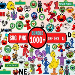 1000 file sesame street disney bundle svg, disney svg,  sesame svg,  sesame street bundle svg file cut digital download
