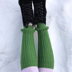 Wool leg warmers, Yoga socks, Winter warm leg warmers, Hand knitted flip flop socks, Unique gift for her