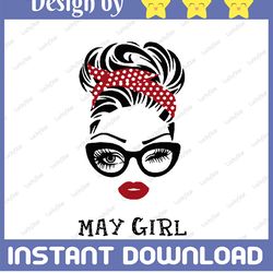 may girl svg, woman with glasses svg printable, girl with bandana design,may svg, png sublimation