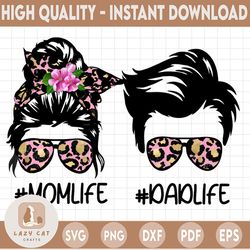 mom life dad life leopard, aviator glasses, digital design, png image, sublimation design, png image, sublimation png, p