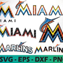 Miami Marlins logo, bundle logo, svg, png, eps, dxf