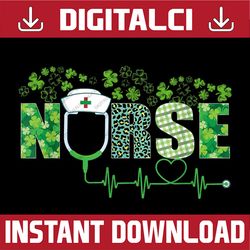 irish nurse shamrock stethoscope st patrick's day nurse png sublimation designs