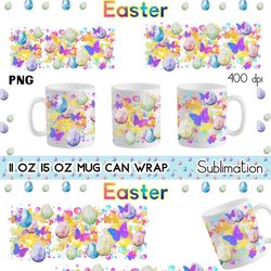 11 oz 15 oz Mug Can Wrap Easter Spring Patterns, Coffee cup, tumbler, Holiday Pattern