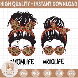 Leopard Mom and Daughter PNG, Mom Life, Kid Life, Family Matching Gift, Sublimation PNG, Digital file, Print file