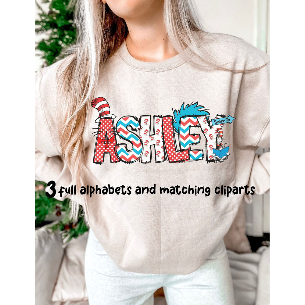 3 Suess Alphabet Png, Dr. Suess Bundle, Dr. Suess Font PNG, Doodle Alphabet PNG, Digital Download.jpg