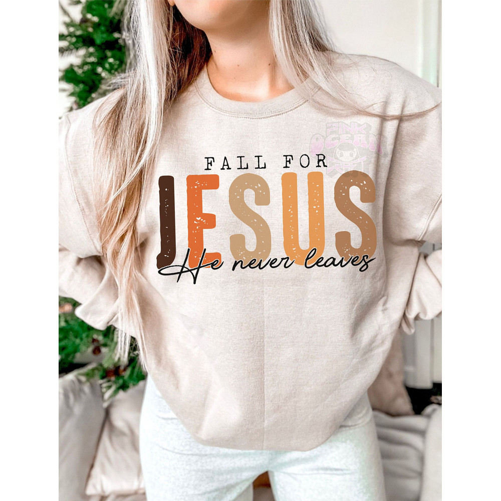 Fall For Jesus He Never Leaves ,Sublimation Fall for Jesus pumpkins download ,Fall leopard pumpkin shirt design PNG file.jpg