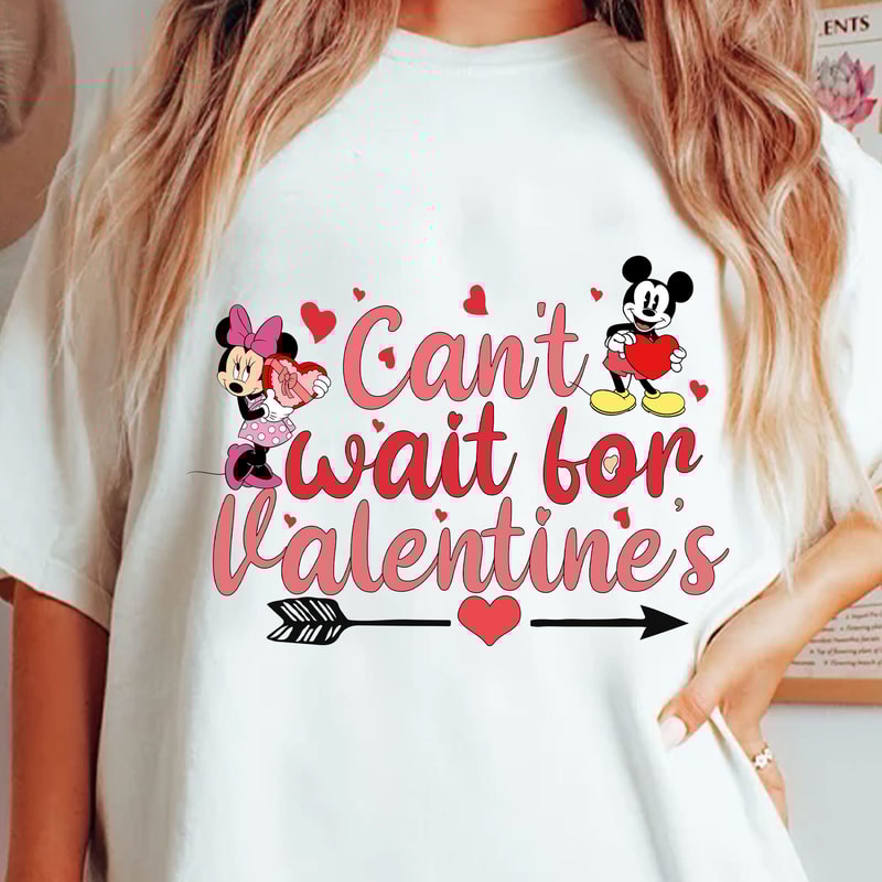 Can't Wait For Valentine's Png, Valentine Mouse Png, Mouse Hearts, Mouse Valentine's Day Png, Magical Kingdom Png, Valentine's Day Png.jpg