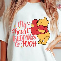 my heart belongs to pooh svg, happy valentines day svg, winnie the pooh valentine, cute valentine gift, magical valentin
