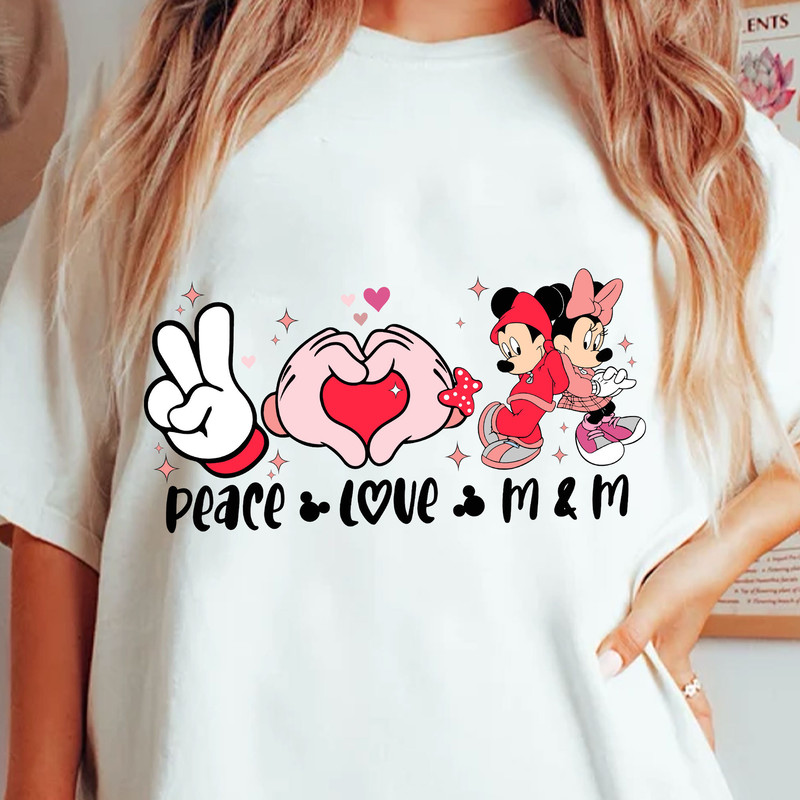 Peace Love M&M Valentine's Svg, Mouse and Friend Girl Valentine Svg, Happy Valentine Svg, Mouse Valentine's Day Svg, Valentine's Svg.jpg