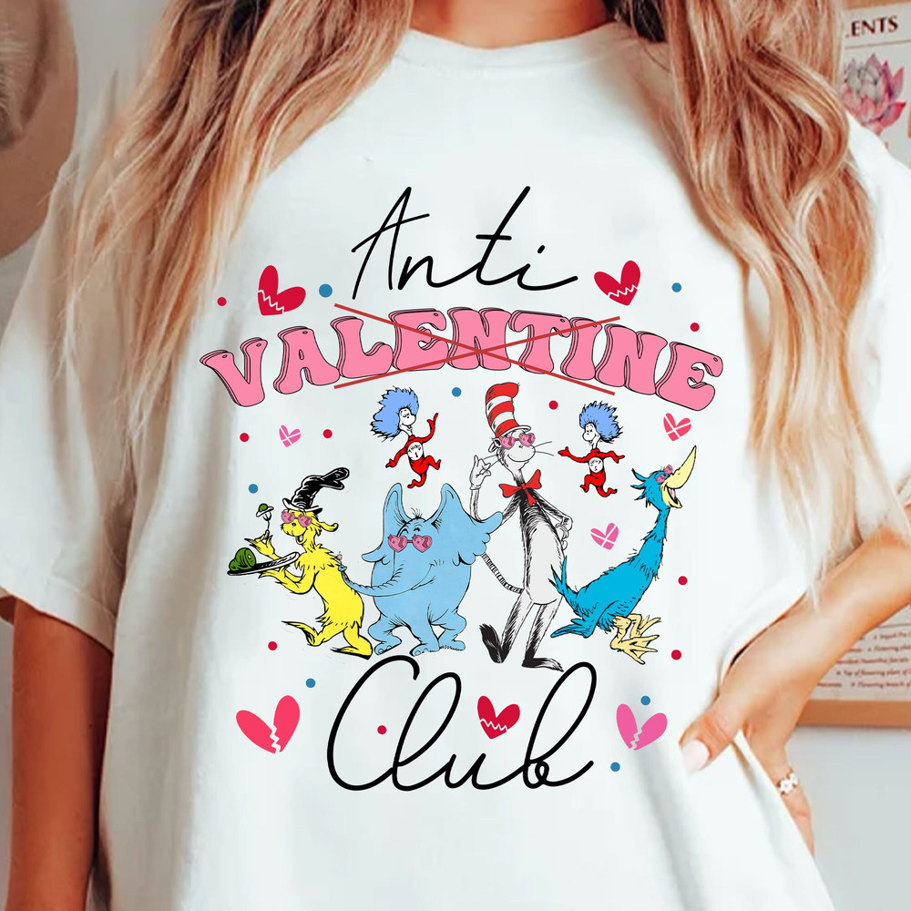 Anti Valentine Club Png, Dr.Seuss Png, Happy Valentine Day, Cat In The Hat Png, Thing 1 Thing 2 Png, Green Eggs and Ham,Dr.Seuss for Teacher.jpg