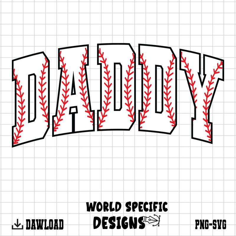 Daddy Baseball Script SVG Baseball Daddy Cut Files, Baseball Daddy Vector Files Sports Dad Svg Png, Daddy Svg.jpg