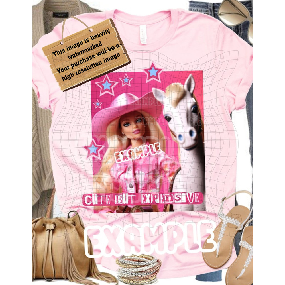 Cute but expensive PNG Doll png western western influencer horse pink DIGITAL download.jpg