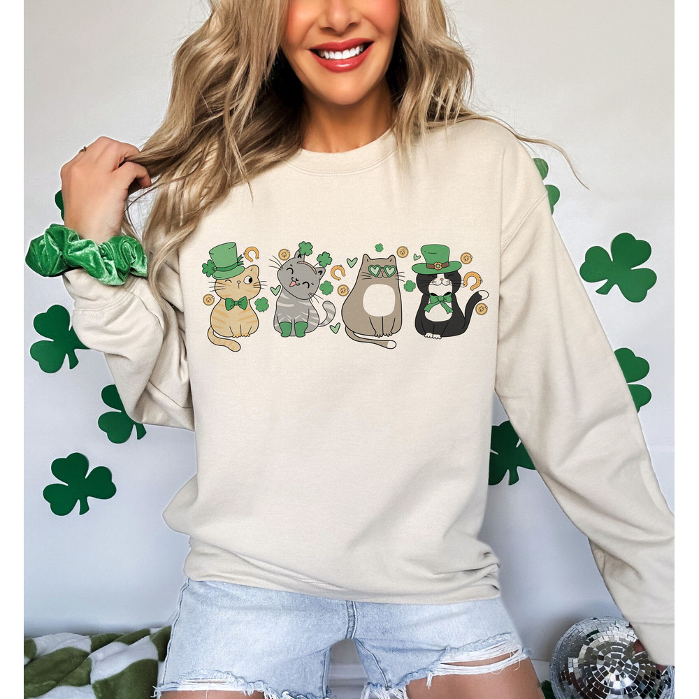Cats St Patty's Sublimation, St Patrick's Day, Funny St Patrick's Sublimation, Cats Lover, Irish Lucky Cats Png,  Shamrocks Png, Cat Mom png.jpg