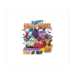 retro happy hallowheel lightning mcqueen svg, trick or treat svg, halloween cars svg, halloween svg, mcqueen halloween s