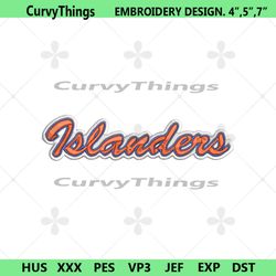 new york islanders wordmark logo machine embroidery, new york islanders logo nhl embroidery