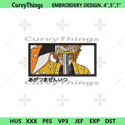 agatsuma zenitsu sleeping embroidery anime demon slayer