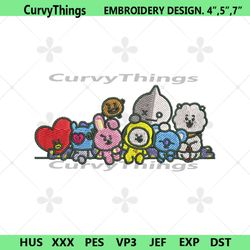 bt21 mascot embroidery design bts mascot embroidery file
