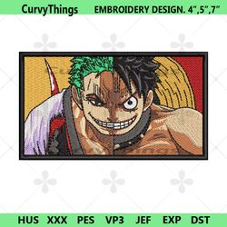 zoro luffy embroidery digitizing one piece anime characters embroidery file