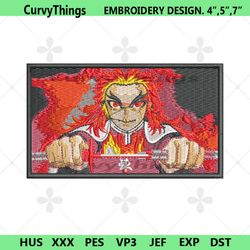 rengoku kyojuro box embroidery design anime demon slayer file