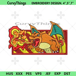 charizard dragon ball embroidery design download file anime pokemon file