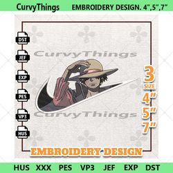 nike luffy anime embroidery design, nike anime embroidery design
