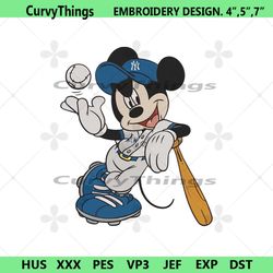 new york yankees mickey embroidery, ny yankees baseball mickey machine embroidery