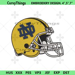 notre dame fighting irish helmet embroidery design download file