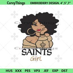 saints black girl embroidery design file download