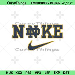 nike notre dame fighting irish swoosh embroidery design download file