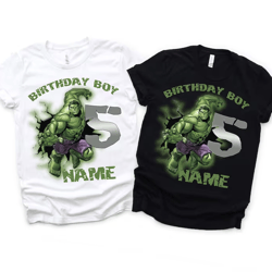 The Incredible Hulk Birthday Family custom t-shirts. Te Hulk Birthday T-shirts. Avengers Birthday T-shirts.