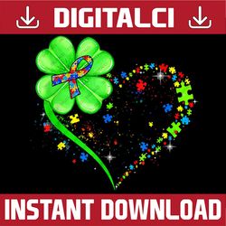 funny autism clover autism st patrick's day png sublimation designs